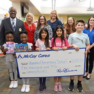 mccoy cares foundation donates books to hamlin elementary media center 07312025135952