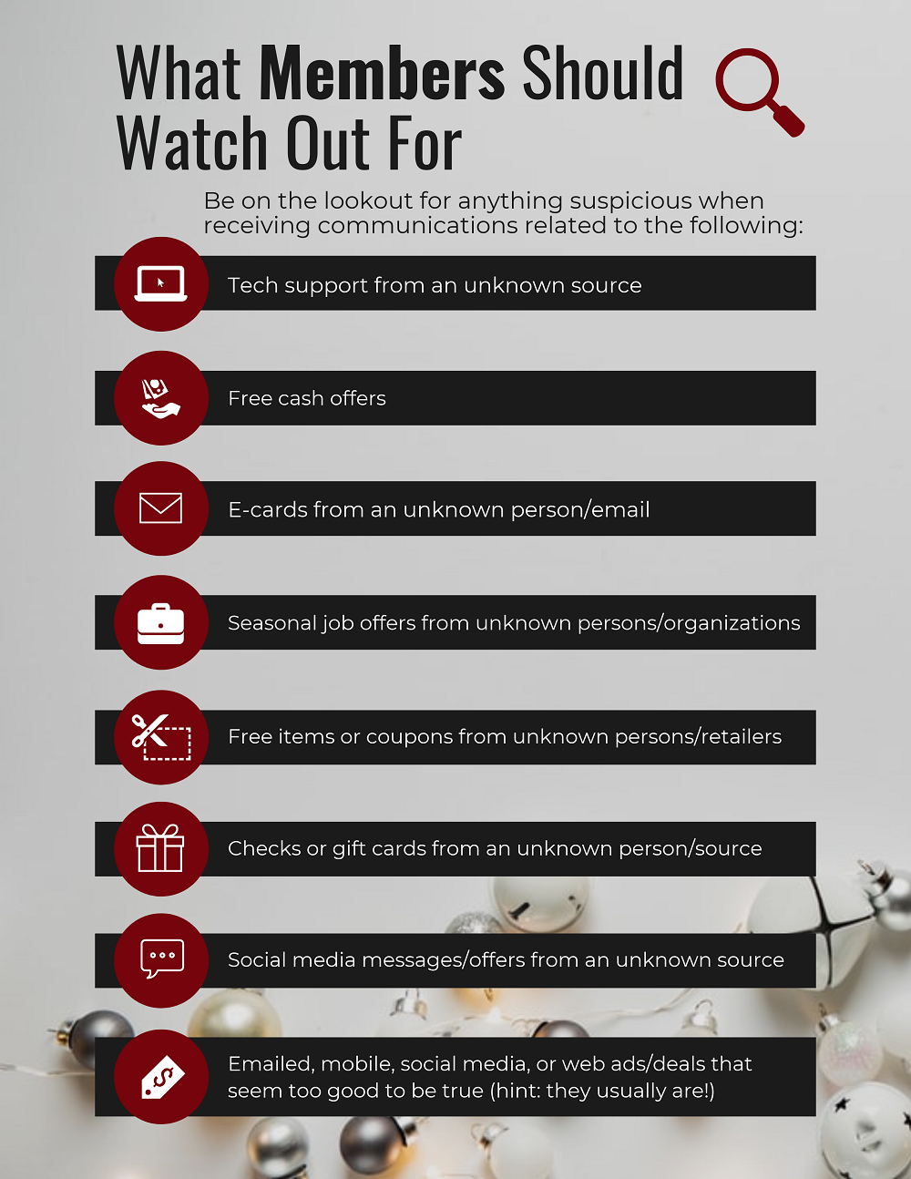 Scam Prevention Tips for Members